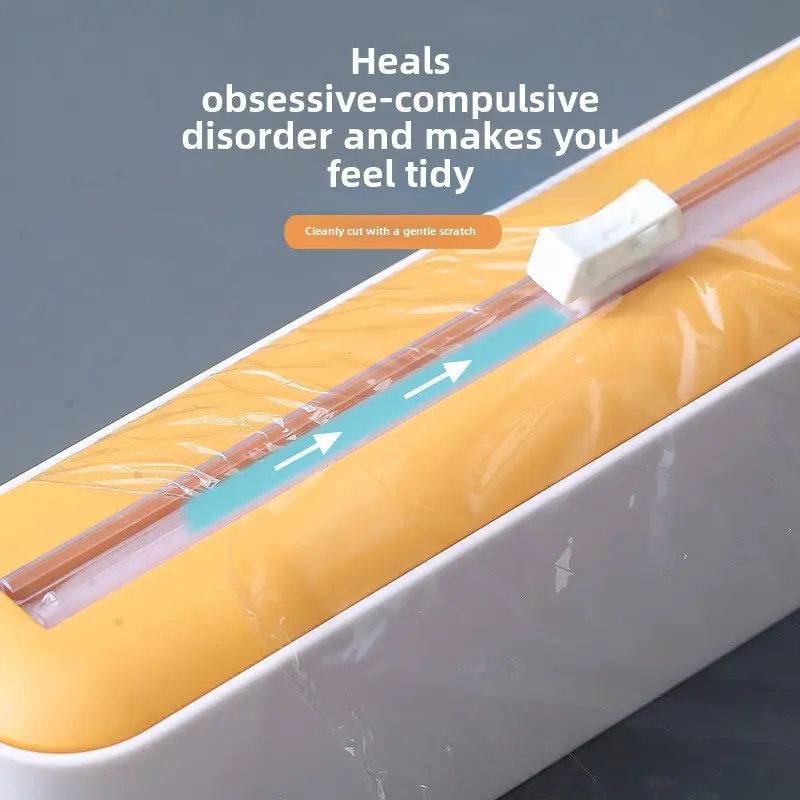 Plastic wrap cutter Magnetic absorption wall mounted kitchen special tear tin foil plastic wrap box bagging tool cutting box