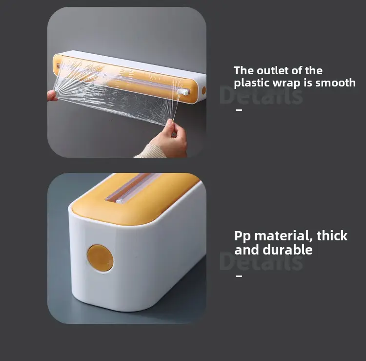 Plastic wrap cutter Magnetic absorption wall mounted kitchen special tear tin foil plastic wrap box bagging tool cutting box