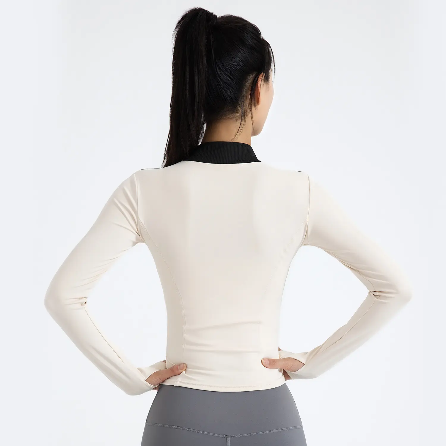 Juyitang's new sports long-sleeved women's slim and thin yoga clothes fitness running sports jacket