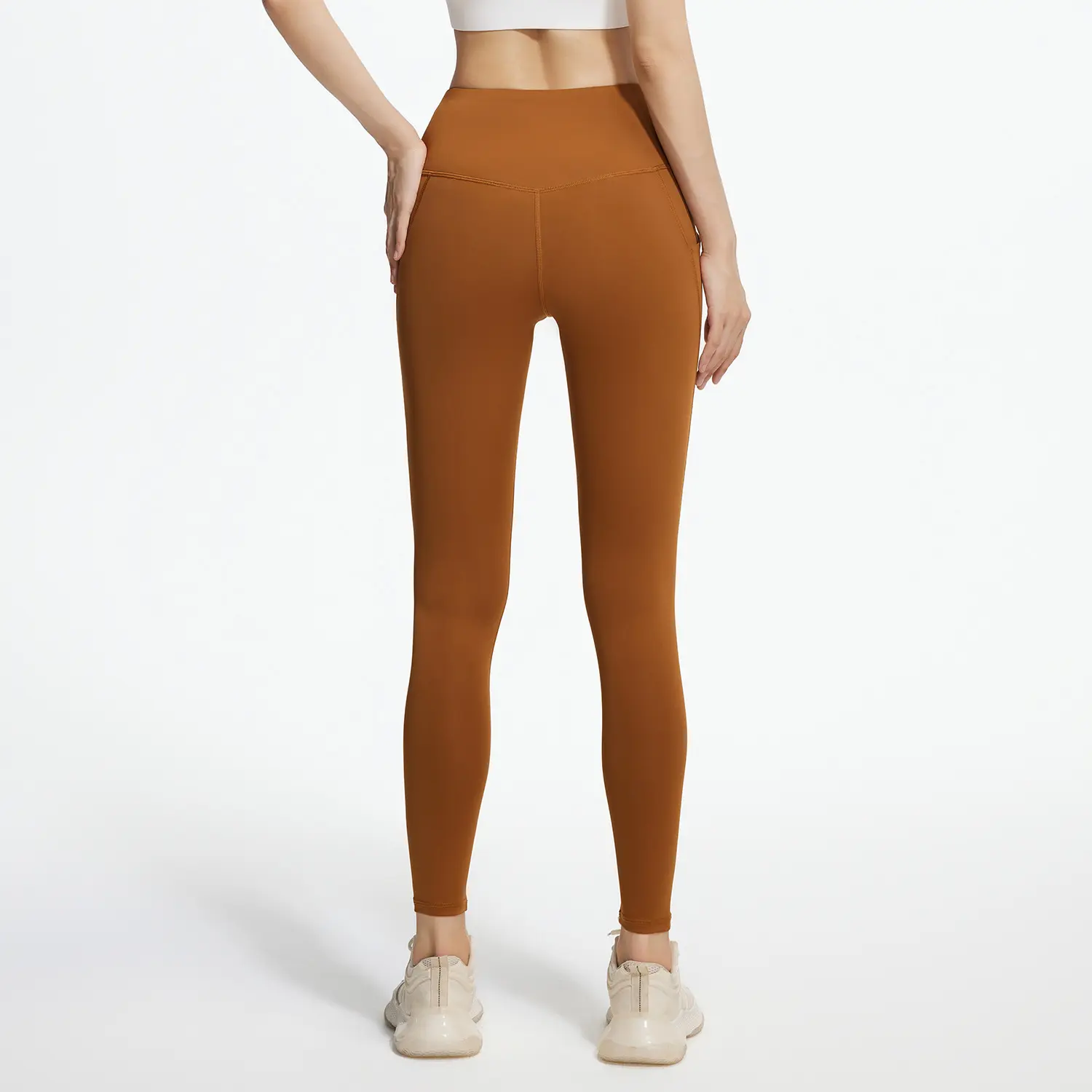Juyatang hip lift yoga pants nude high waist tight body high elastic side pocket training fitness trousers yoga pants women