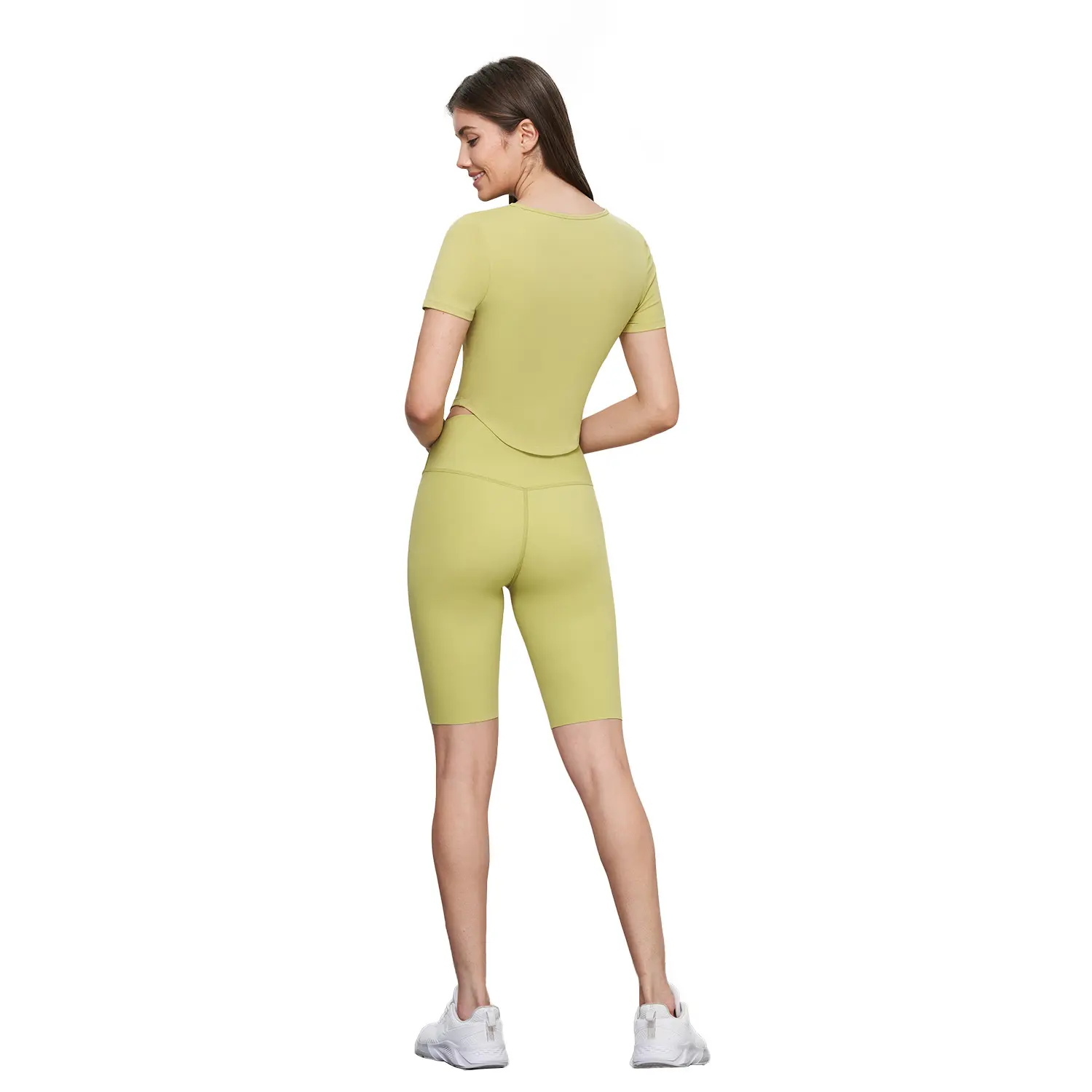 No size yoga shorts spring and summer new lycra nude five-point fitness pants outdoor yoga cycling pants women gym shorts