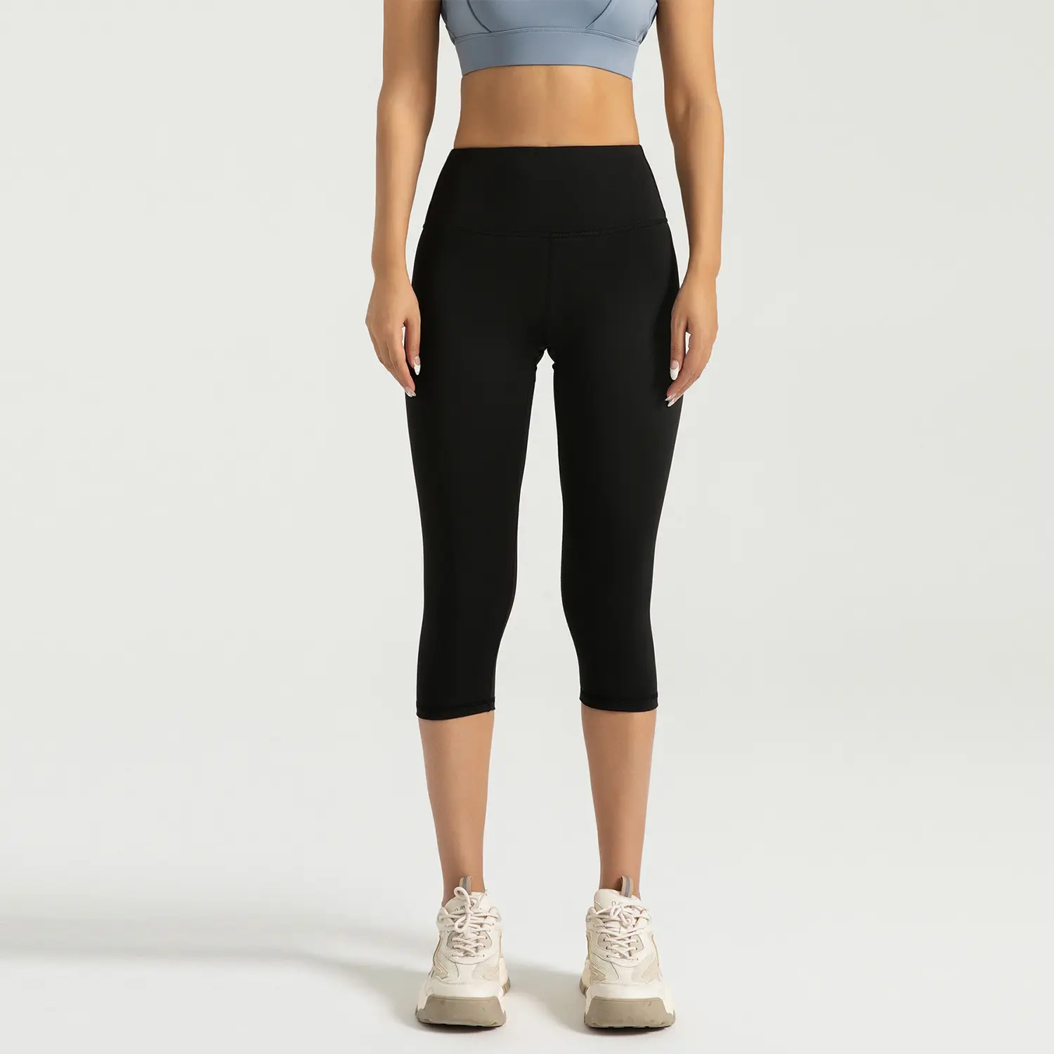 Cross-border area Peach seven-point fitness pants High waist elastic hip lift yoga Peach hip sports leggings
