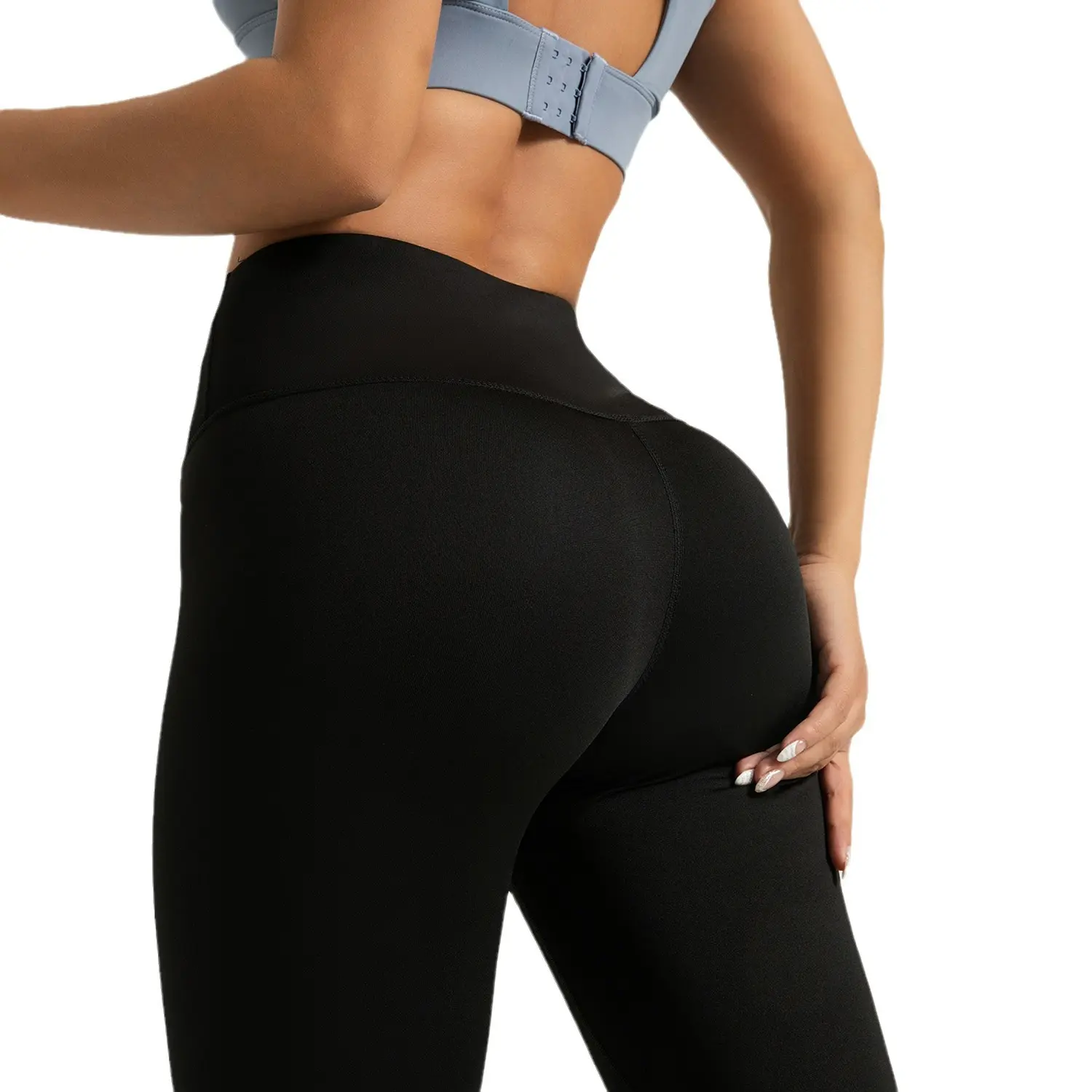 Cross-border area Peach seven-point fitness pants High waist elastic hip lift yoga Peach hip sports leggings