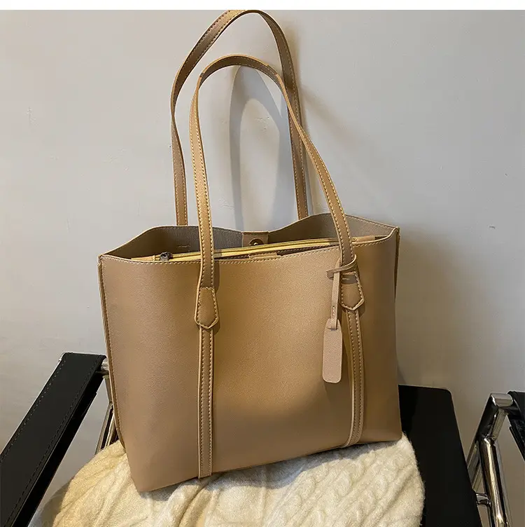 Shoulder bag Feminine commuter bag Soft leather Tote bag Student large capacity simple handbags  bags for women