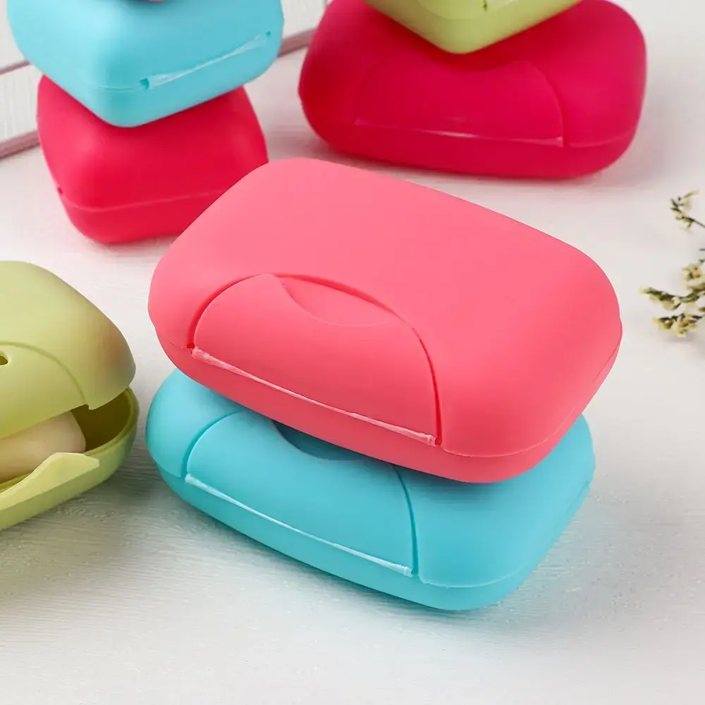 Plastic Travel Soap Waterproof Box Soap Case Dishes Soap Holder Container Bathroom Leakproof Soap Box With Lock Box Cover