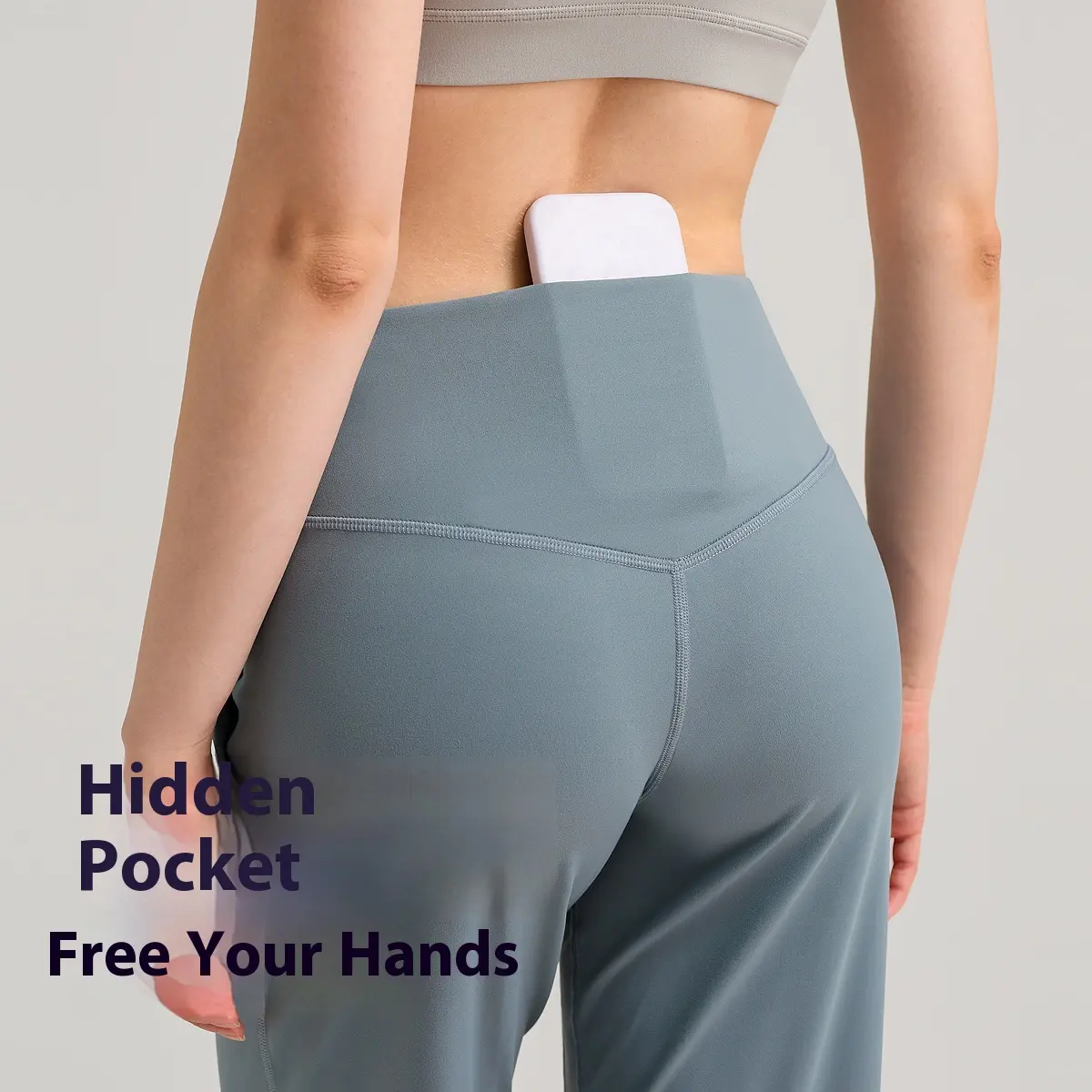 Wide leg pants women nine points high waist loose straight commuter casual sports yoga pants women