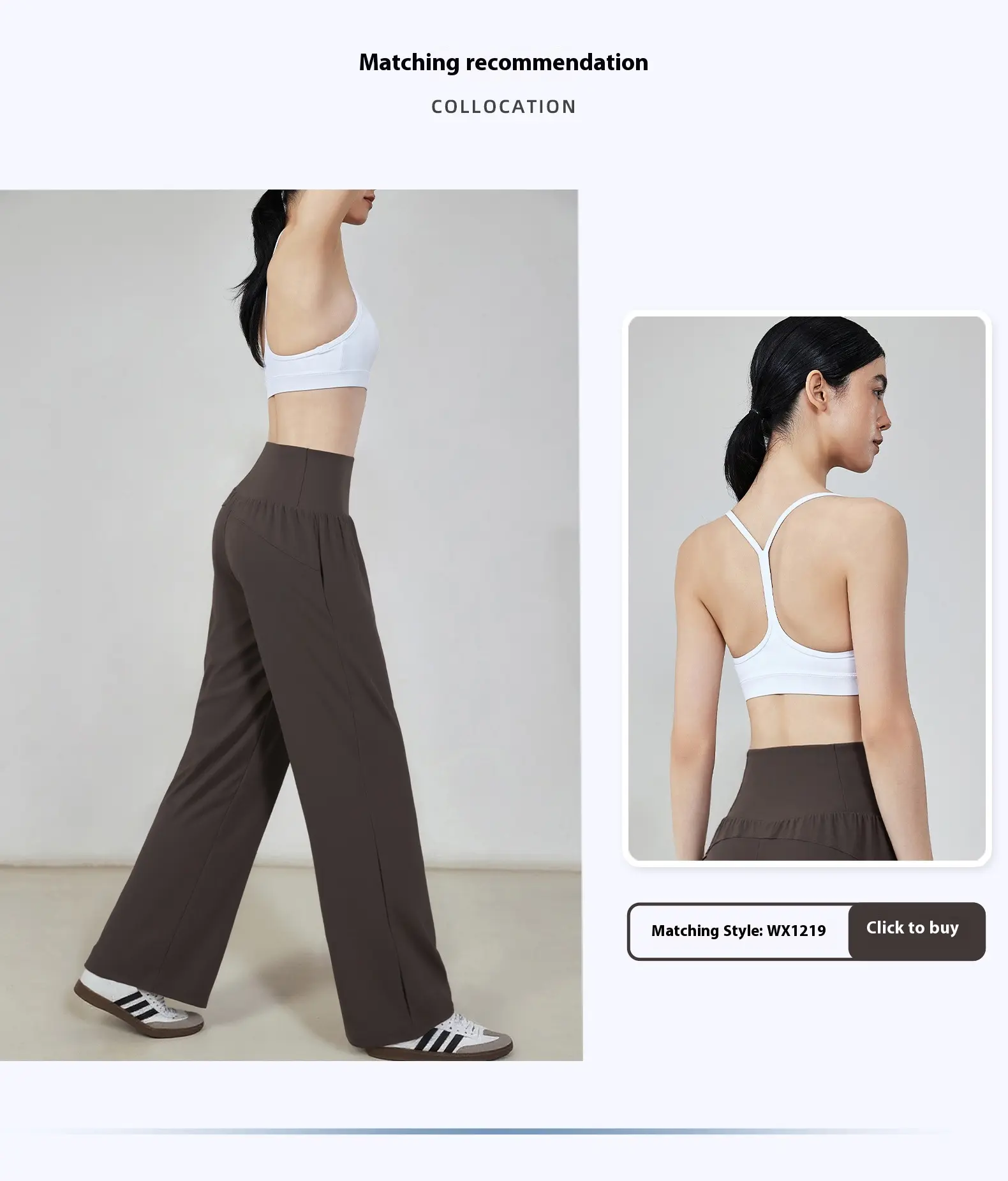 Wide leg pants women nine points high waist loose straight commuter casual sports yoga pants women