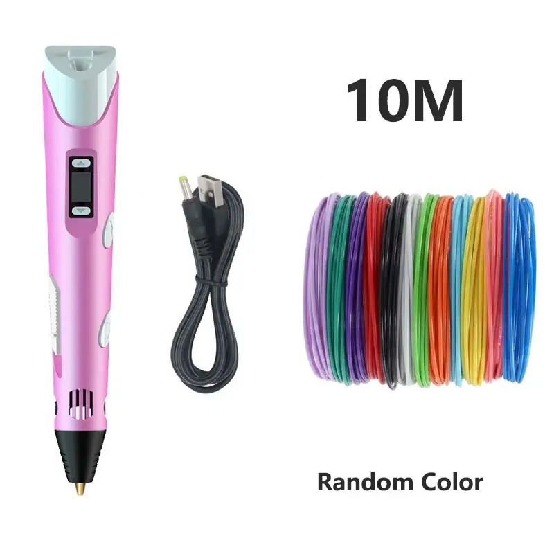 Electronic 3D Printing Pen With LED Display 10M PLA Filament Children USB Drawing Tool Drawing Toy DIY Christmas Birthday Gift
