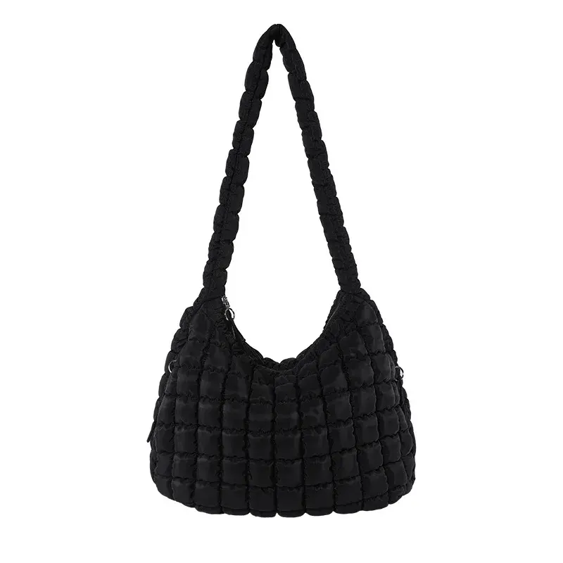 pleated cloud bag fashion one shoulder hand dumpling bag large capacity down cotton underarm women's bag