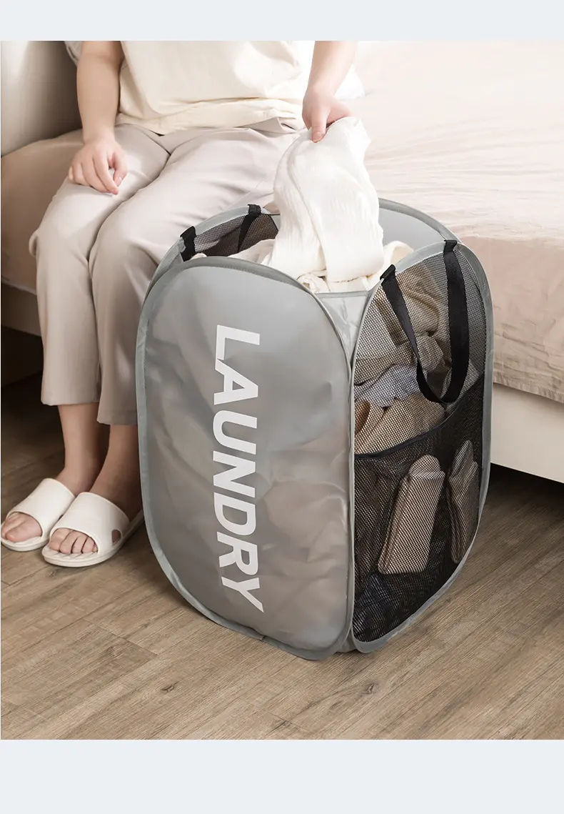 Foldable printed dirty clothes basket Dirty clothes storage frame Dormitory storage basket Artifact laundry basket Large basket