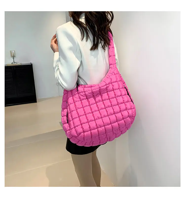 pleated cloud bag fashion one shoulder hand dumpling bag large capacity down cotton underarm women's bag