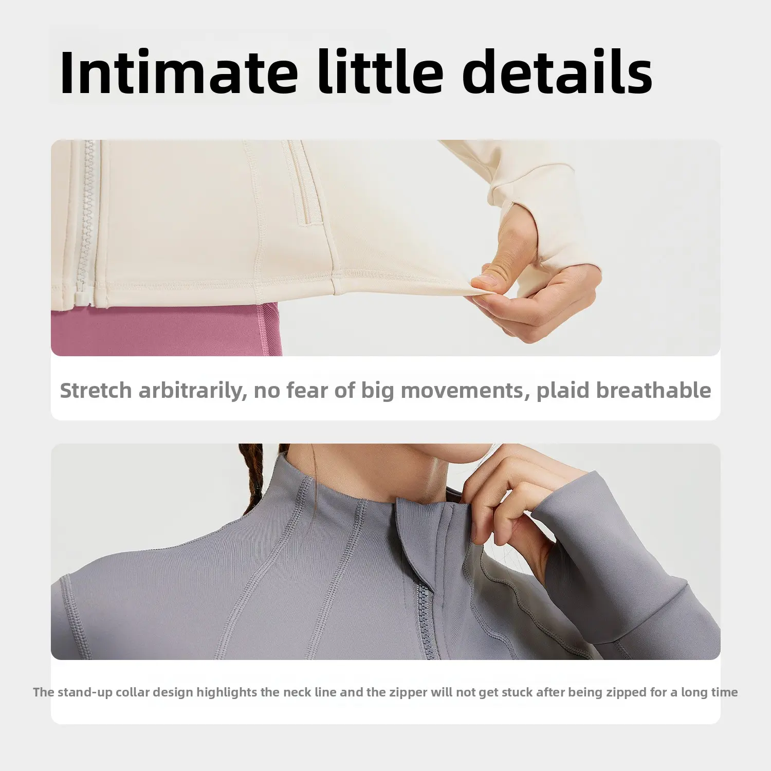 Juyatang Splicing Fitness Top Jacket Breathable Elastic Pocket Running Sports Yoga Suit Long Sleeve Women's Summer