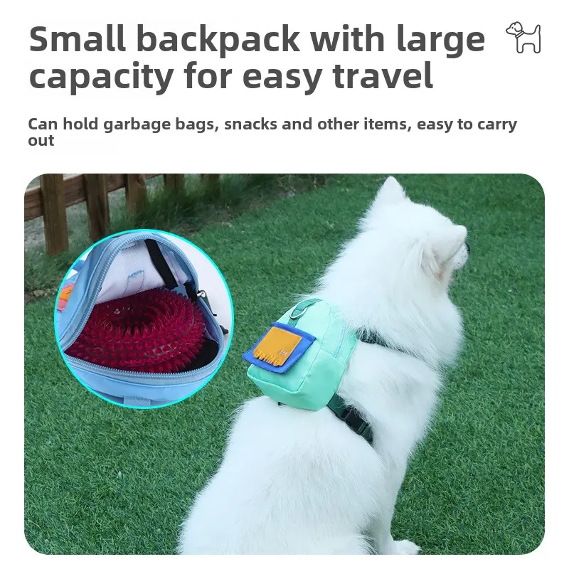 Pet from backpack High appearance level dog backpack Fashion cartoon color contrast outdoor travel cat Golden fur pet backpack