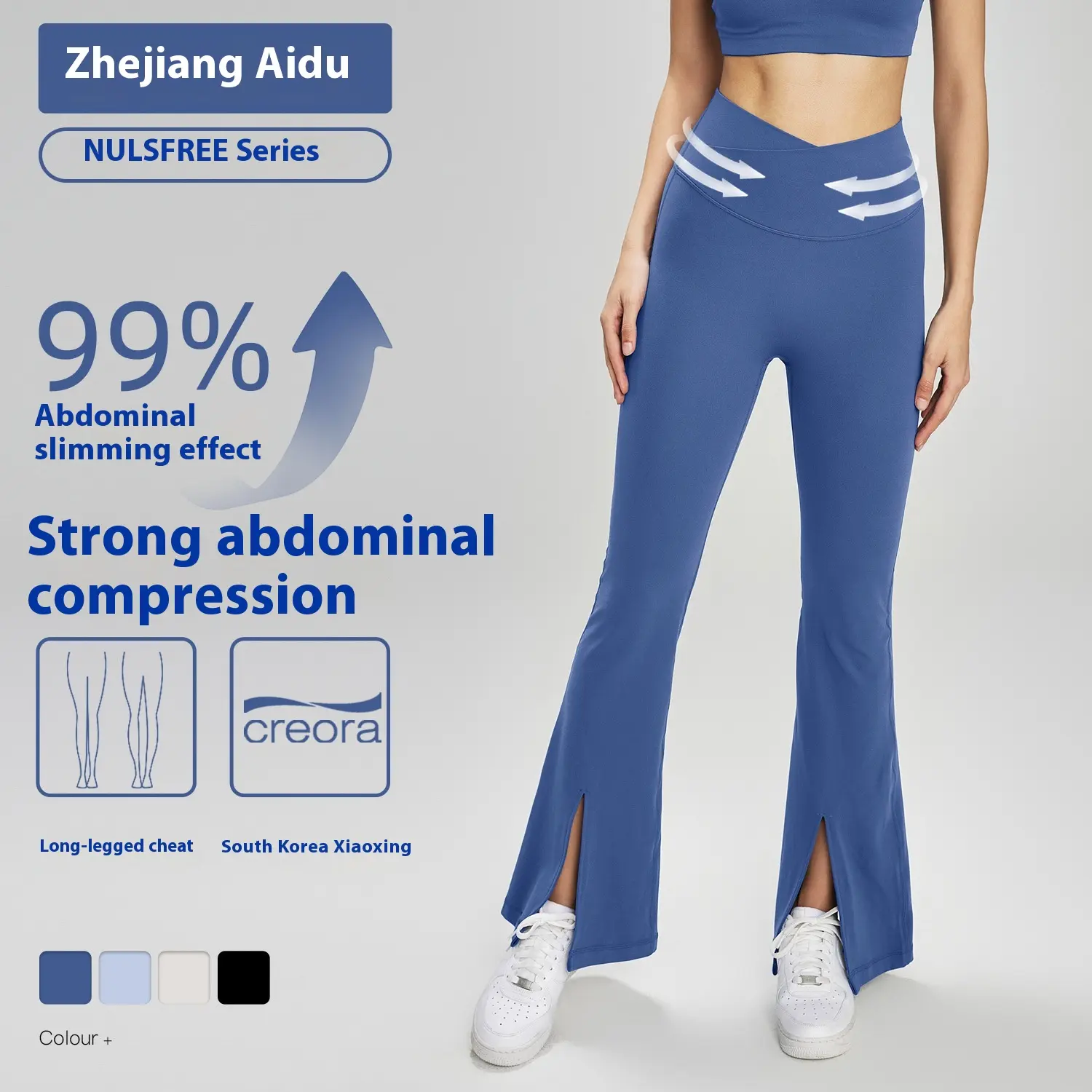 waist belly yoga pants women's wide legs split and slightly pulled pants peach buttocks no embarrassment line fitness trousers