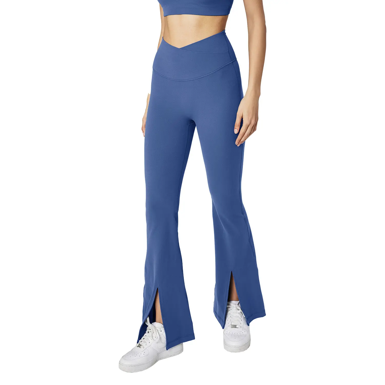 waist belly yoga pants women's wide legs split and slightly pulled pants peach buttocks no embarrassment line fitness trousers
