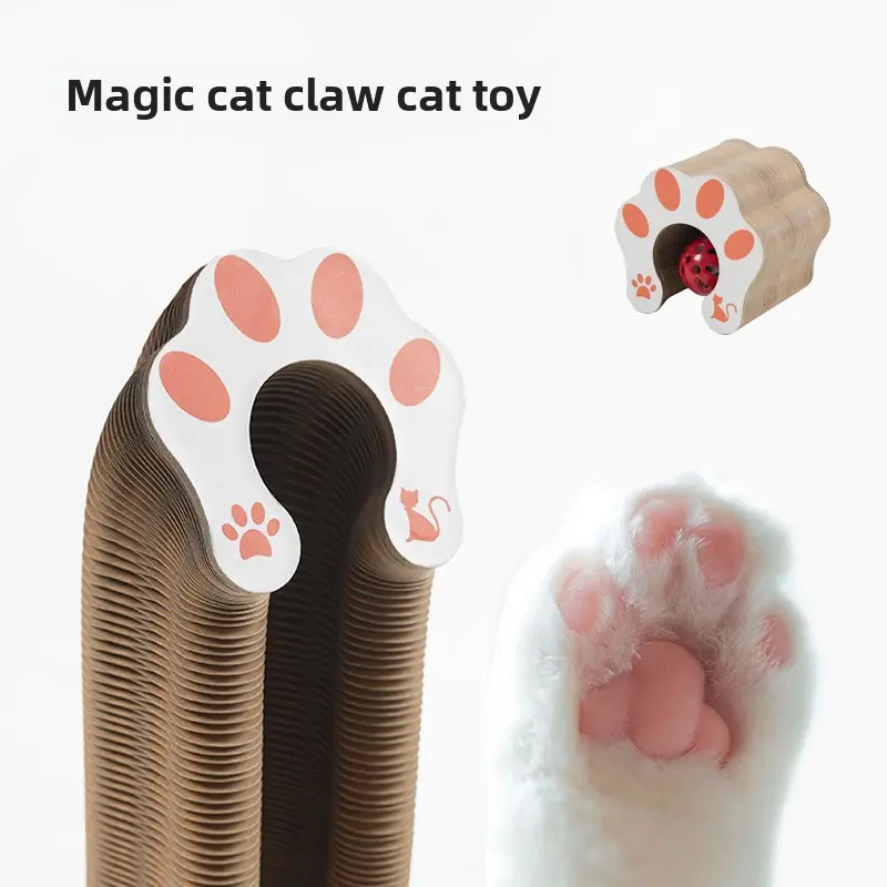 Organ cat scratching board Cat toy with bell cat grinding claw cat climbing frame corrugated paper magnetic tape packaging
