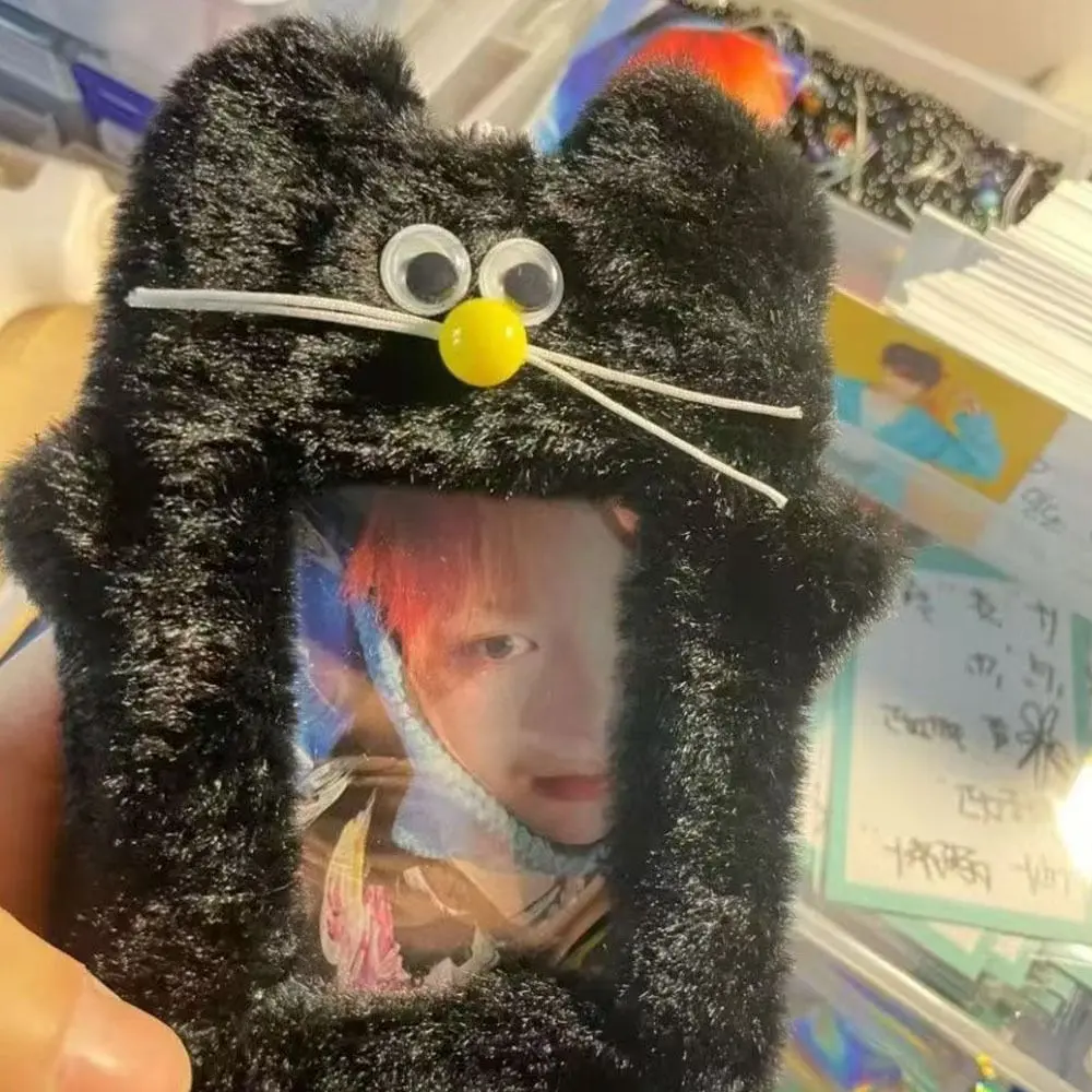 3In Plush Photocards Holder Cartoon Portable Photo Card Case Card Protective Cover Bus Card Meal Card Idol Card Dsiplay Card