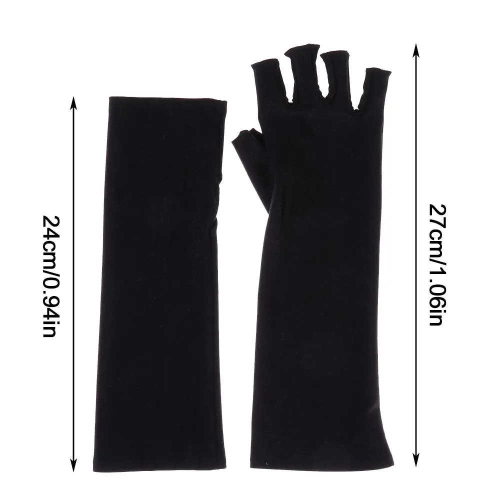 Black White Nude Women Arm Cool Summer Solid Mittens Outdoor Sunscreen Protection Fingerless Long Gloves Half Finger Sleeves