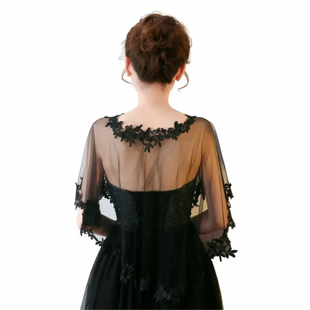 Fashion Lace Short Sleeve Shrug Bridal Wedding Elegant Cape Summer Casual Shawl Evening Dress Shawl Women Warps Scarf