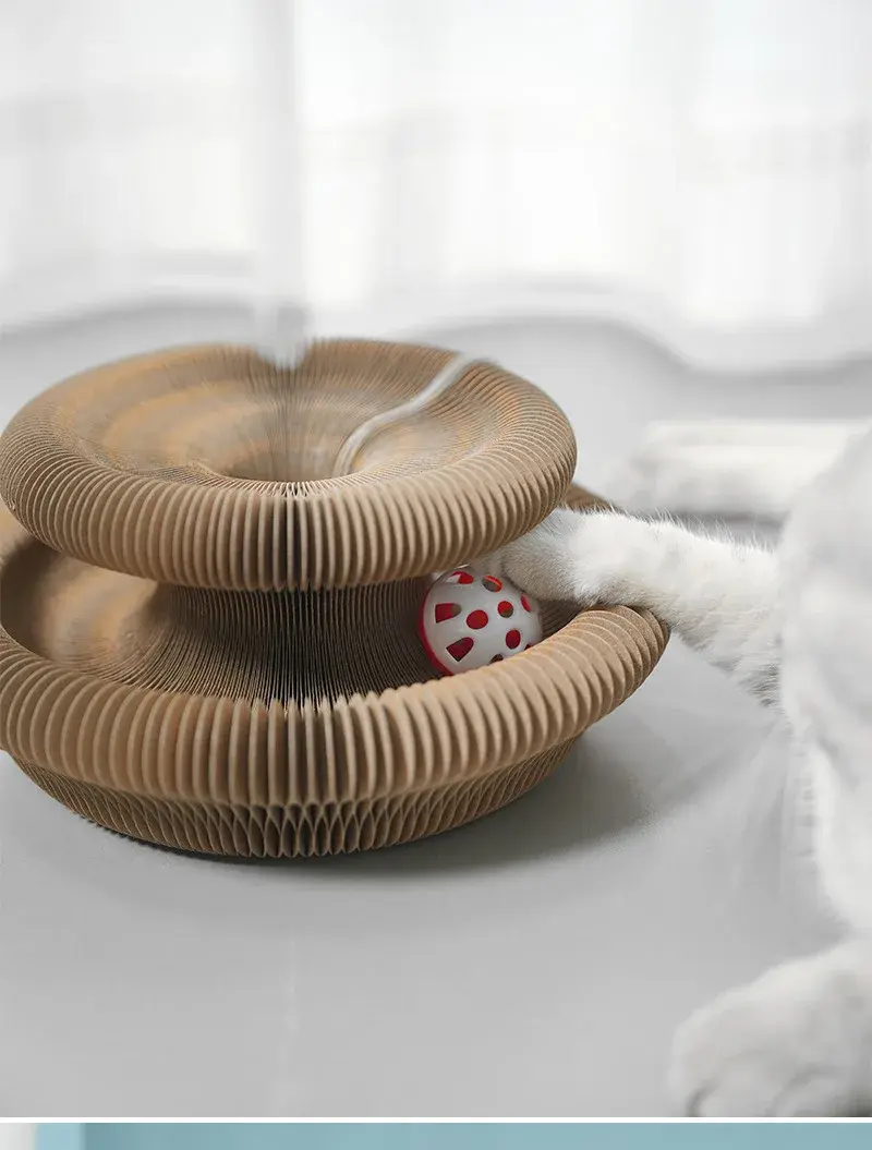 Organ cat scratching board Cat toy with bell cat grinding claw cat climbing frame corrugated paper magnetic tape packaging