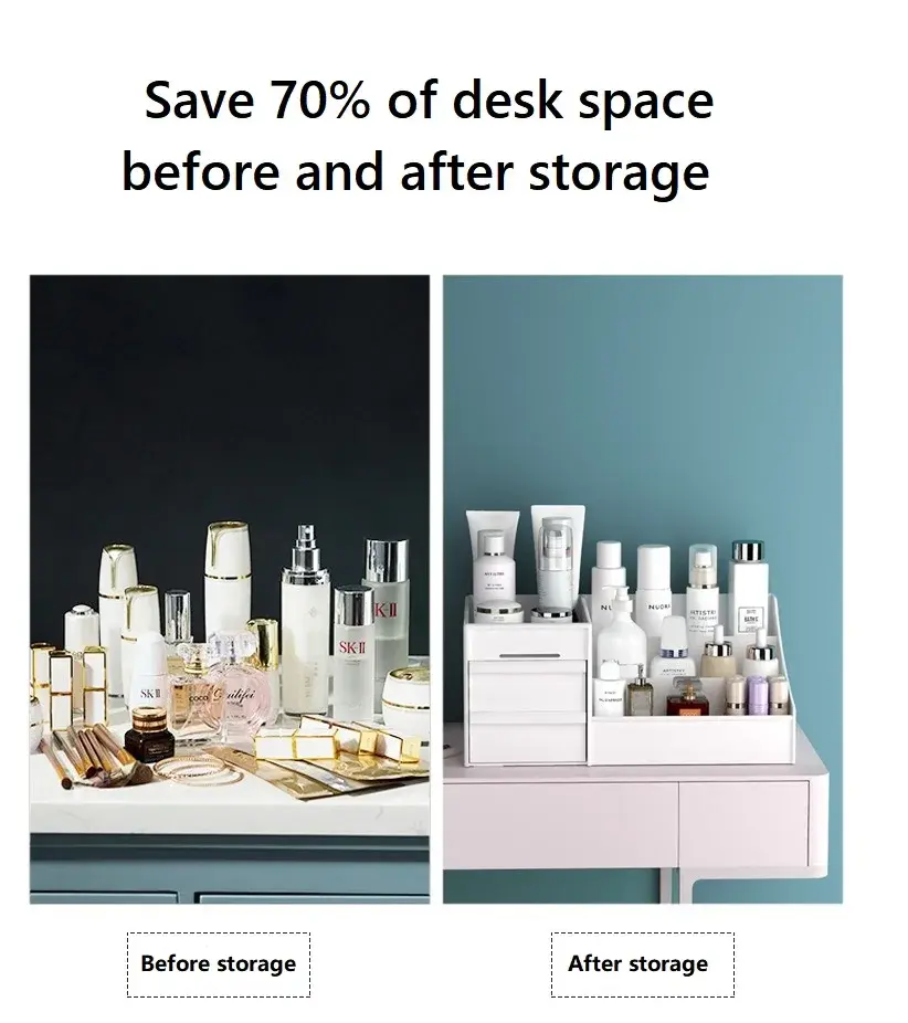 Drawer Style Cosmetic Storage Box, Desktop Dressing Table, Lipstick Skincare Product Sorting Rack storage box