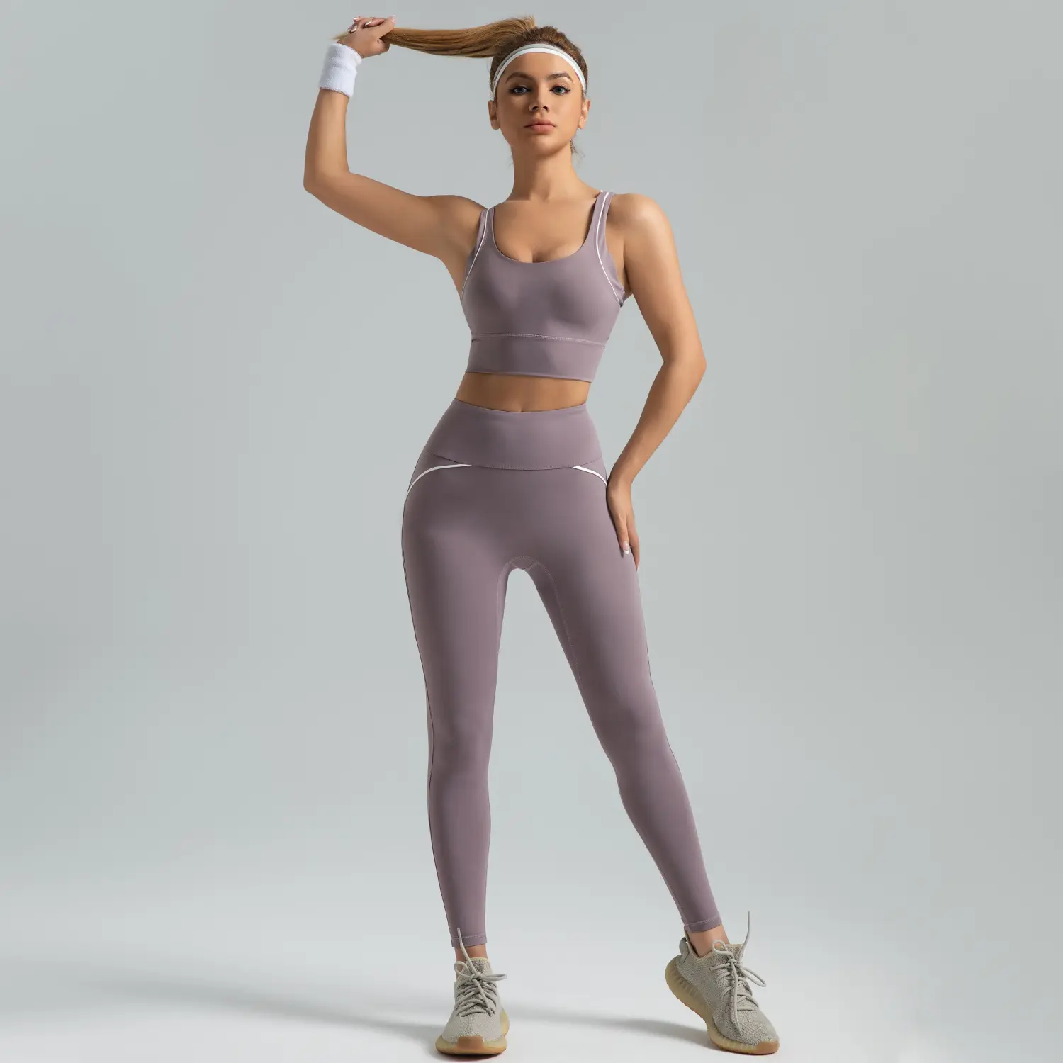 Line sense slim yoga set High-intensity exercise set High elastic and breathable yoga suit yoga set