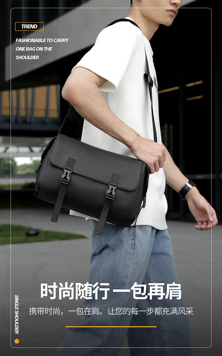 Trend men's and women's fashion messenger bag size crossbody shoulder bag large capacity men bag