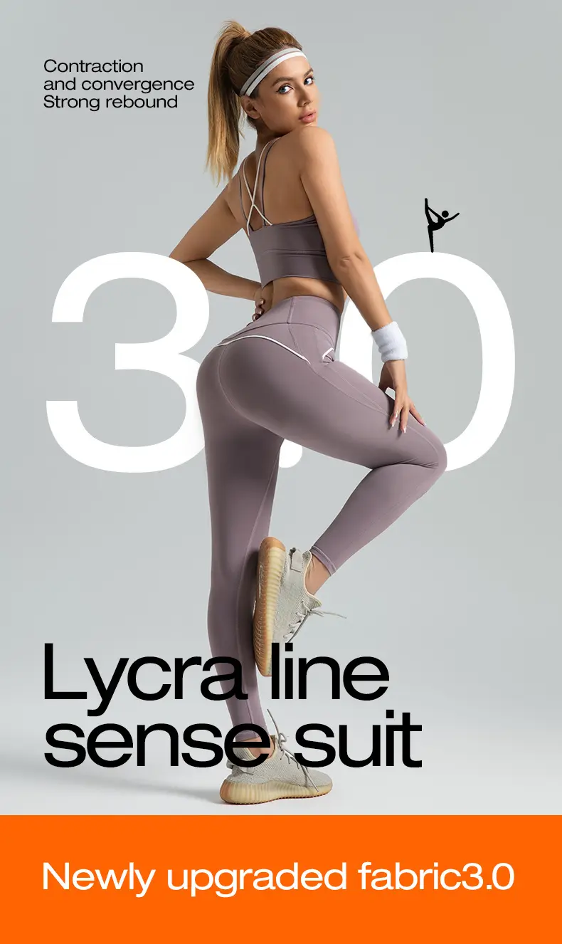 Line sense slim yoga set High-intensity exercise set High elastic and breathable yoga suit yoga set