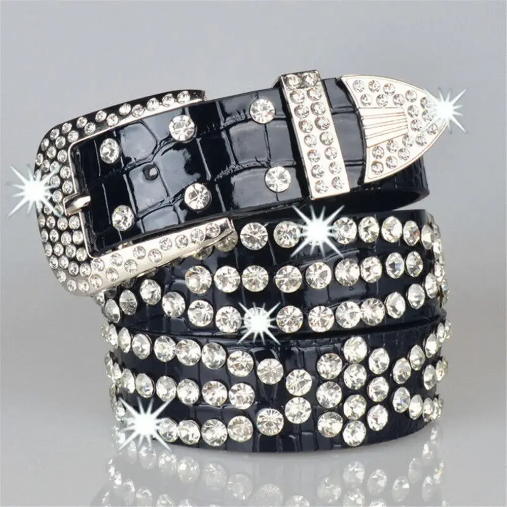 New Punk Luxury Strap Diamond Belt Goth Lolita Cosplay Harajuku Y2K Bling Bling Disco Waistband Hip Pop Women Men Crystal Belts