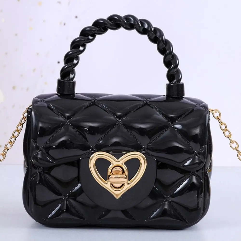 Fashion PU Leather Crossbody Bags Girls Heart Shoulder Bags Children Mini Coin Purses Jelly Bag Kids Handbag Gifts Small Satchel