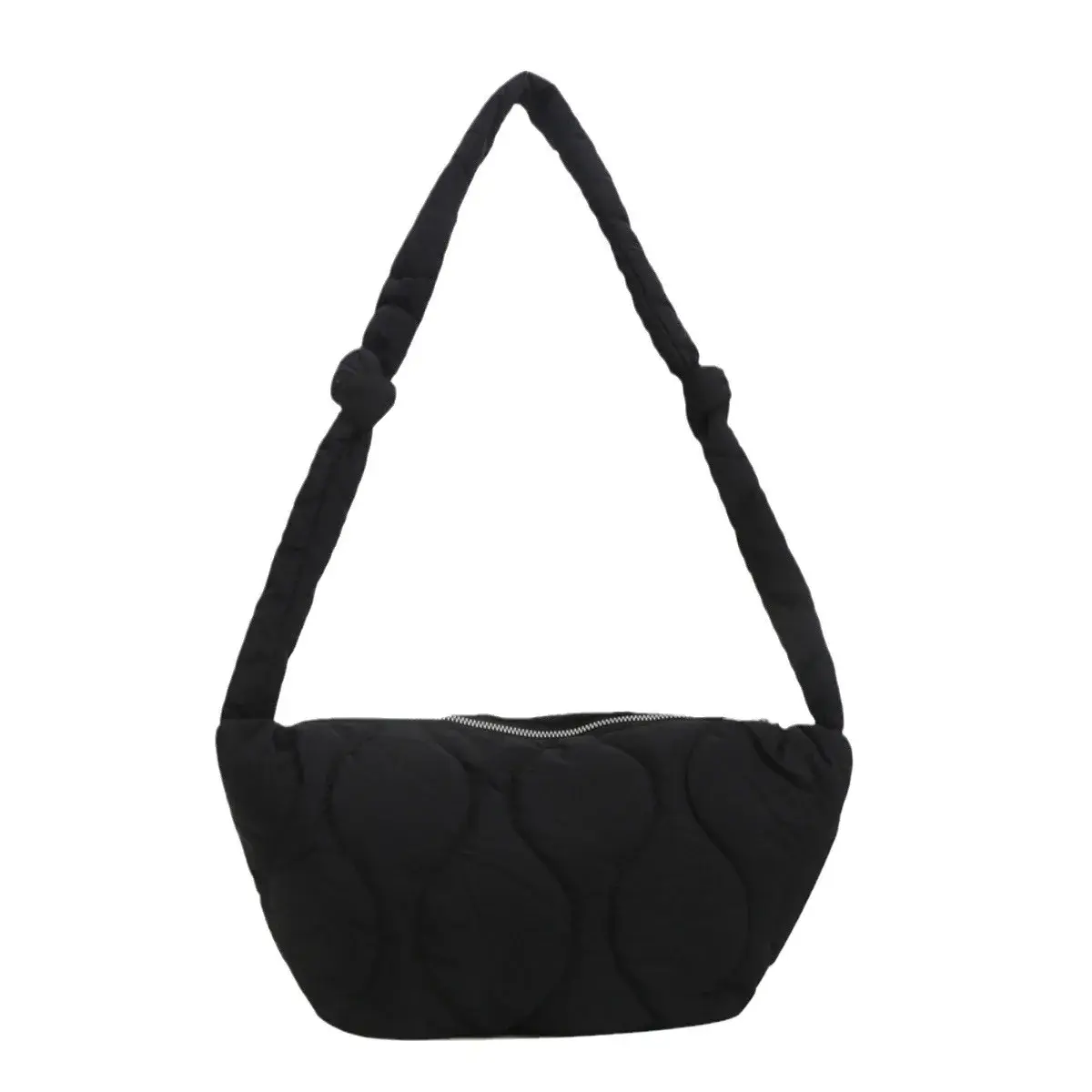 Down bag women's new Oxford cloth embroidered thread cotton clothing large dumpling bag solid color shoulder bag crossbody bag