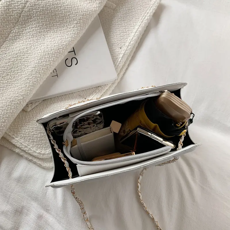 New Korean retro chain solid color underarm bag diamond check underarm bag casual summer shoulder bag women's bag