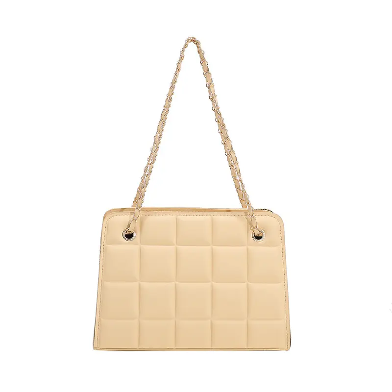 New Korean retro chain solid color underarm bag diamond check underarm bag casual summer shoulder bag women's bag