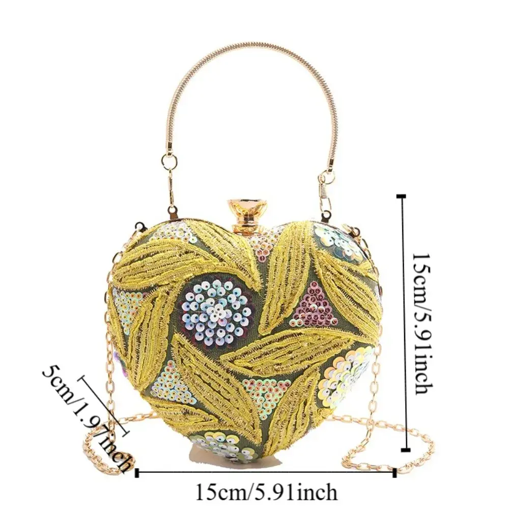 Fashion Embroidery Ladies Clutch Bag Exquisite High Capacity Wrist Bag Shiny Cosmetic Bag Women Crossbody Bag Banquet Bag