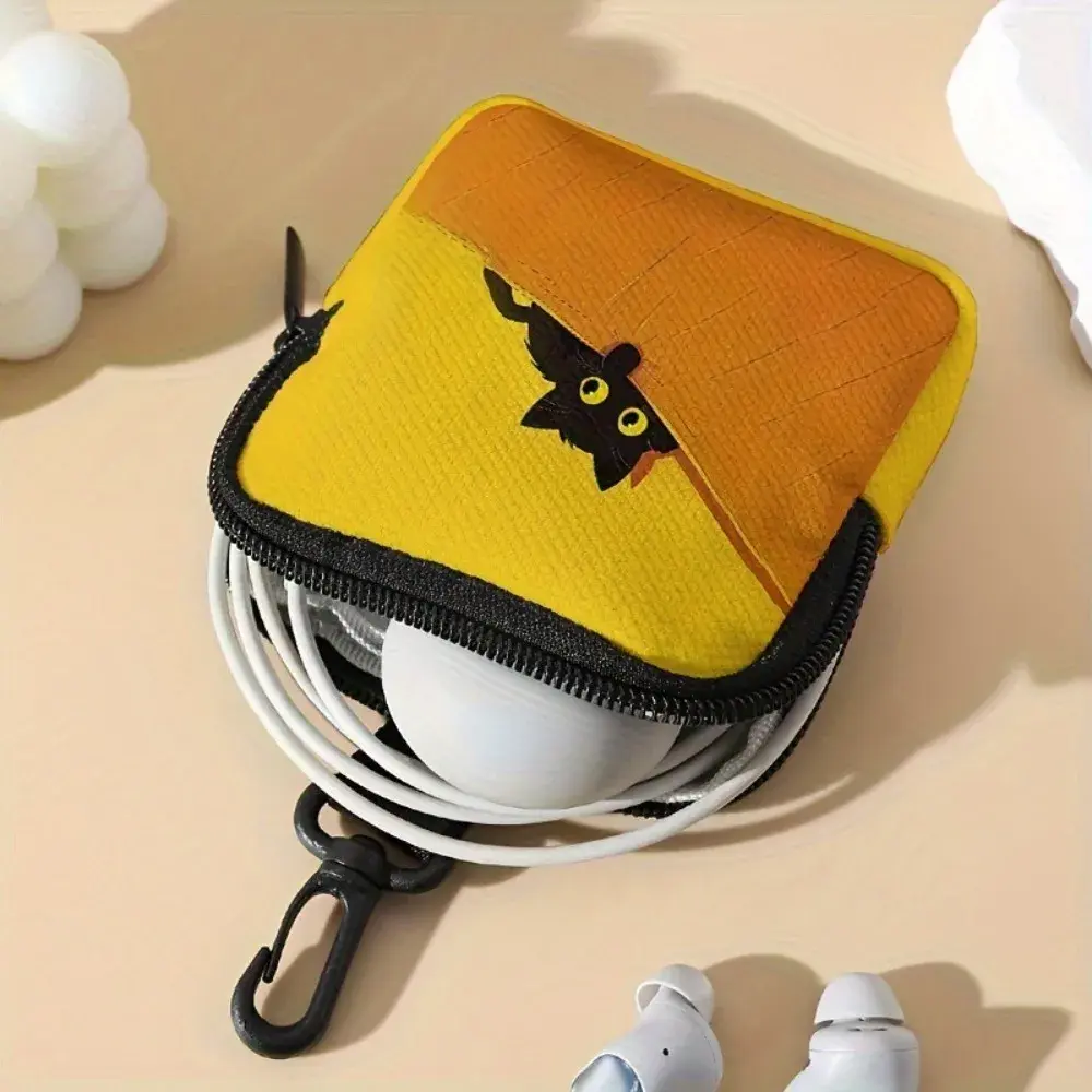 Trendy Mini Coin Purse Cat Dog Print Lightweight Wallet Durable Portable Zipper Storage Bag Friends Gift