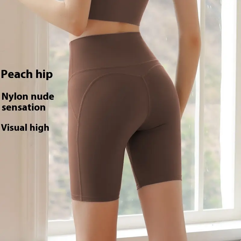 Hip lift yoga five-point pants women's high waist tight sports shorts workout shorts biker shorts yoga shorts