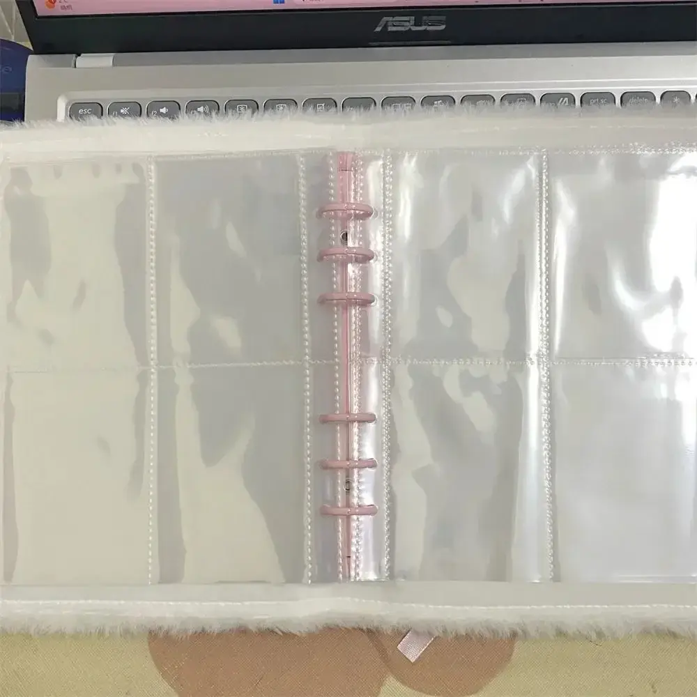 3-incSmall Card Storage Star Pattern Plush Photo Album Binder Photocard Collection Books Loose-leaf Photocard Holder