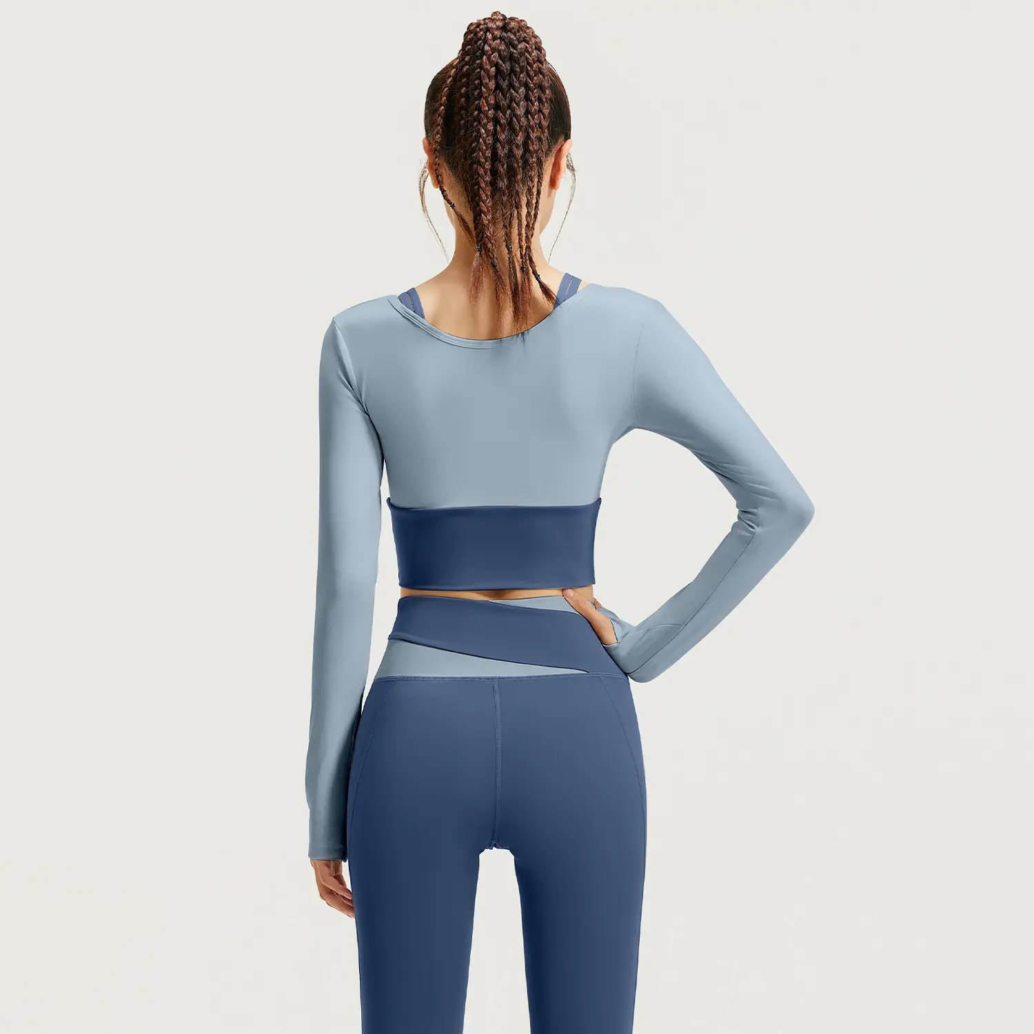 Juyitang Spring and Autumn Break Two-piece Yoga Clothing Set No-bra Sports Suit General Training Fitness Clothing