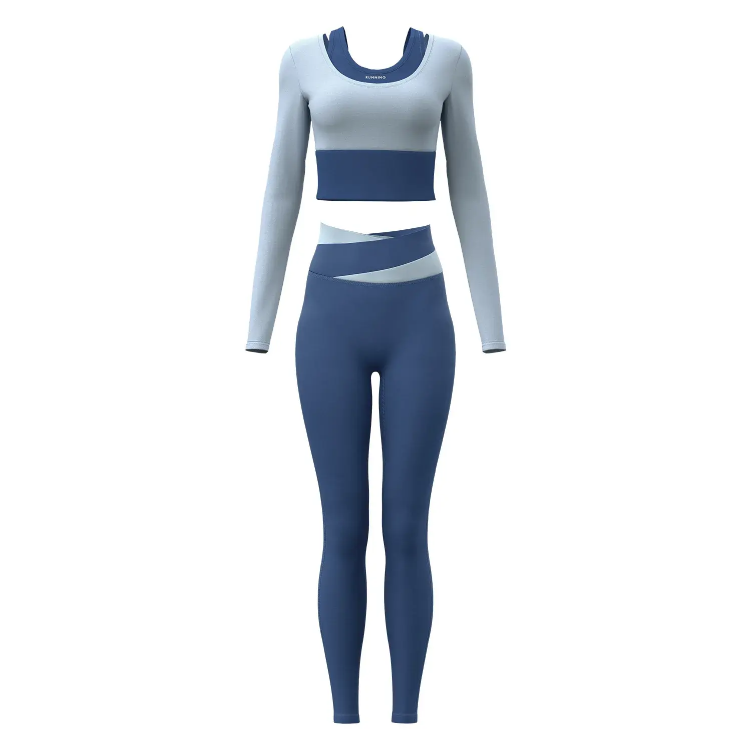 Juyitang Spring and Autumn Break Two-piece Yoga Clothing Set No-bra Sports Suit General Training Fitness Clothing