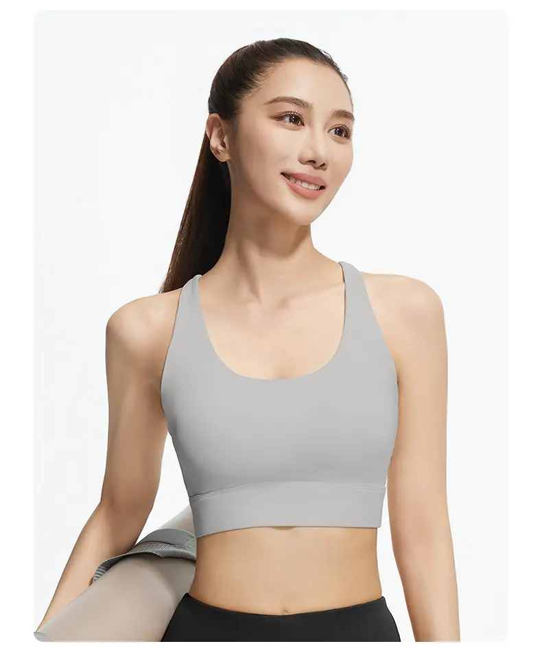 Juyitang mesh back cross sports bra beauty back top high-strength shock-proof yoga fitness underwear women