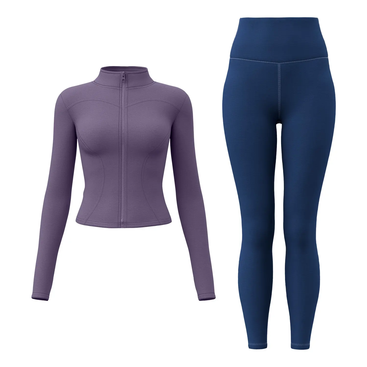 Juyitang autumn and winter velvet thickened yoga suit, nude self-cultivation and thin high elastic windproof fitness suit, women
