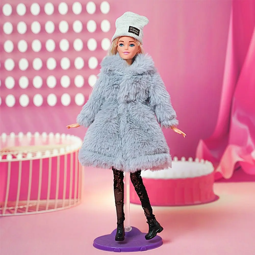 1 Set Fashion 30cm Doll Plush Overcoat Casual Wear Doll Winter Hats Socks Coat Tops for 1/6 Doll Clothes Cute Dolls Accessories