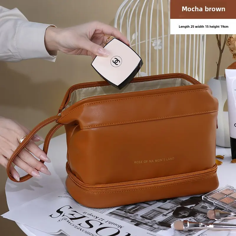 Double cloud makeup bag Large capacity high appearance level travel portable high-grade cosmetics toiletries storage bag