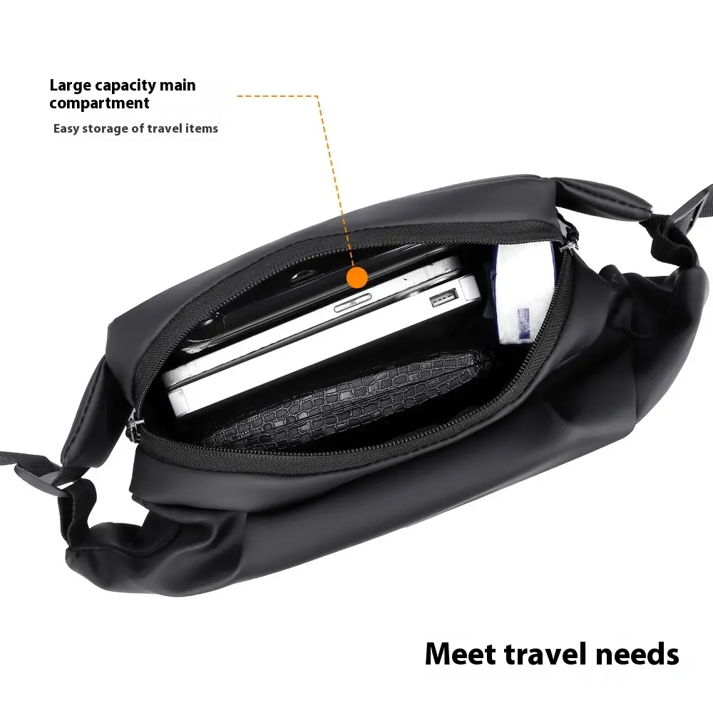 solid color fanny pack men's shoulder messenger bag shoulder bag versatile fanny pack casual portable mobile phone bag