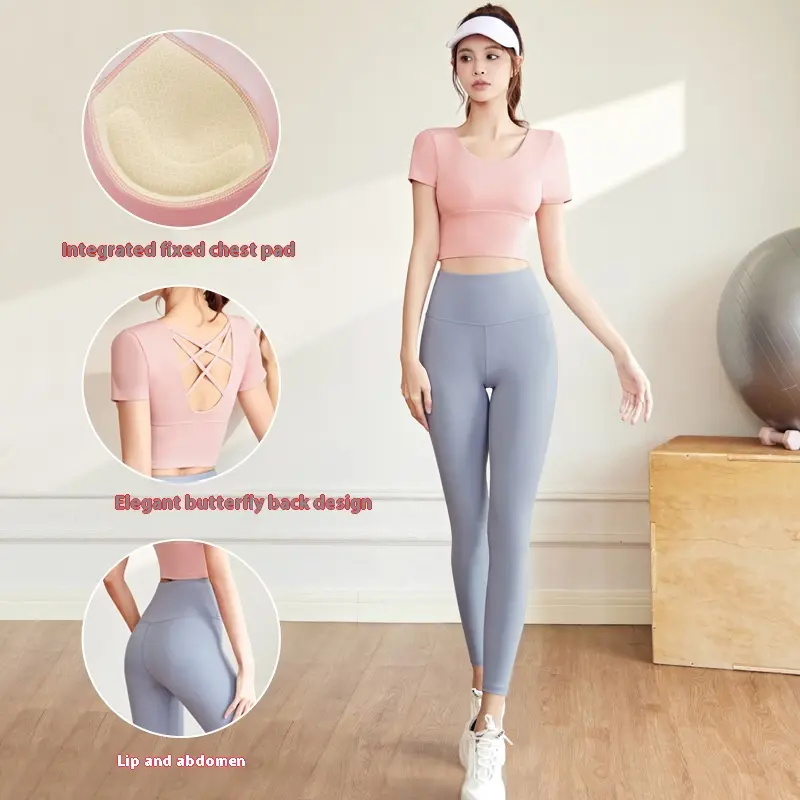 Juyitang Beauty Back Yoga Suit Skinny Sports Top Women's Naked Sense Yoga Suit Women's Chest Pad