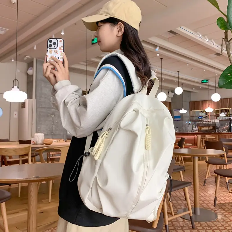 Primary and secondary school students backpack large capacity schoolbag 2024 new backpack Korean version of fashion Harajuku bag