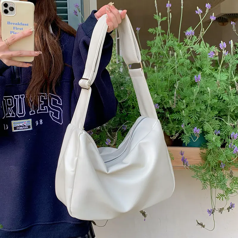 Large capacity bag women's new soft leather niche commuter Tote bag college students class shoulder bag crossbody bag