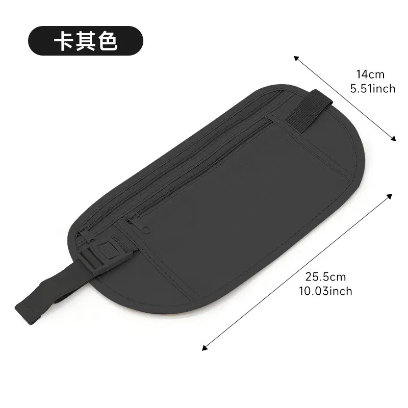 Outdoor close-fitting sports waist pack for men and women invisible running waist pack for mobile phone canvas  fanny pack