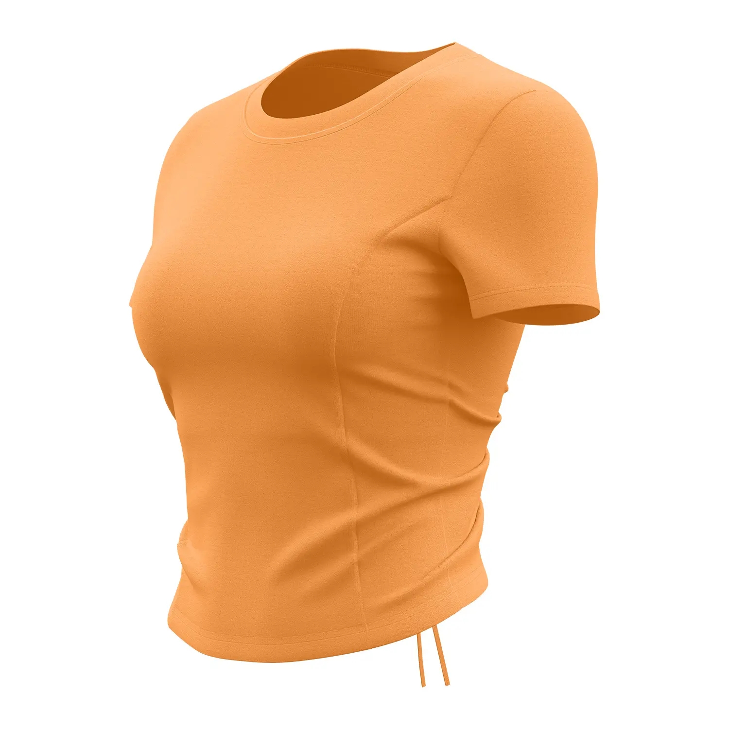 Juyitang's new drawstring beautiful back pleated yoga suit short-sleeved women's one cup with chest pad fitness sports top