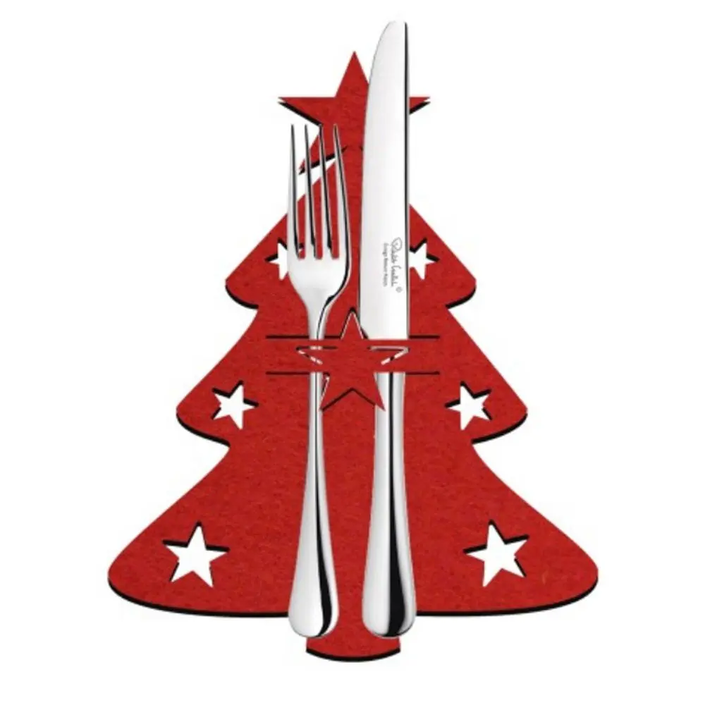 4PCS Christmas Knife Fork Holder Santa Claus Snowflake Pocket Cutlery Bag Non-woven Fabric Tableware Organizer Table Decor